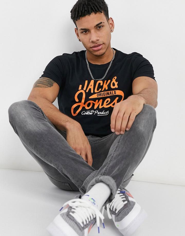 Jack & Jones Short Sleeve T-shirt In Black