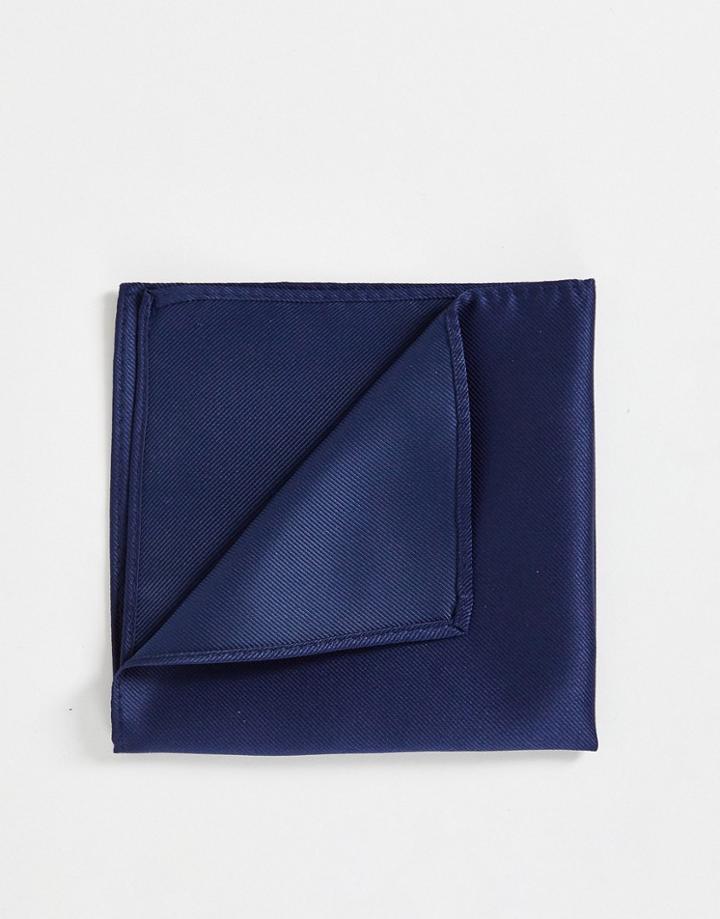 Asos Design Pocket Square In Navy