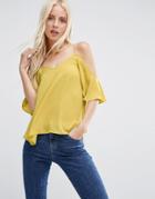 Asos Cold Shoulder Cami Top - Yellow