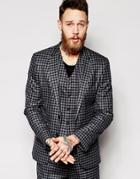 Asos Slim Fit Suit Jacket In Check - Gray