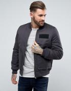 Asos Bomber Jacket With Pocket Detail In Black - Black