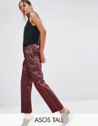 Asos Tall Piped Stripe Tapered Pants - Red