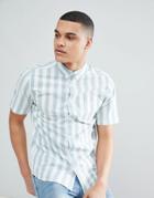 Only & Sons Short Sleeve Shirt With Vertical Stripe - Blue
