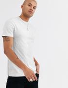 Asos Design T-shirt With Side Zips In White Marl