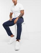 Selected Homme Straight Fit Chino With Organic Cotton In Navy