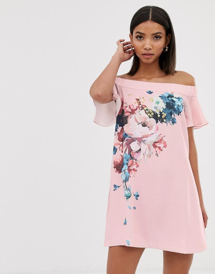 Ted Baker Illani Romper In Raspberry Ripple Print-pink