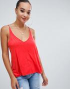 Missguided Suedette Cami Top - Red