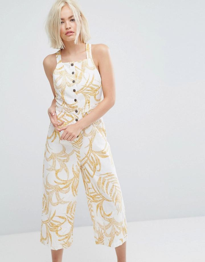 Minkpink Floral Paradise Cropped Jumpsuit - Multi