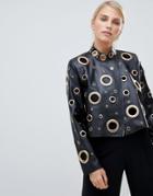 Forever Unique Oversized Leather-effect Jacket - Black