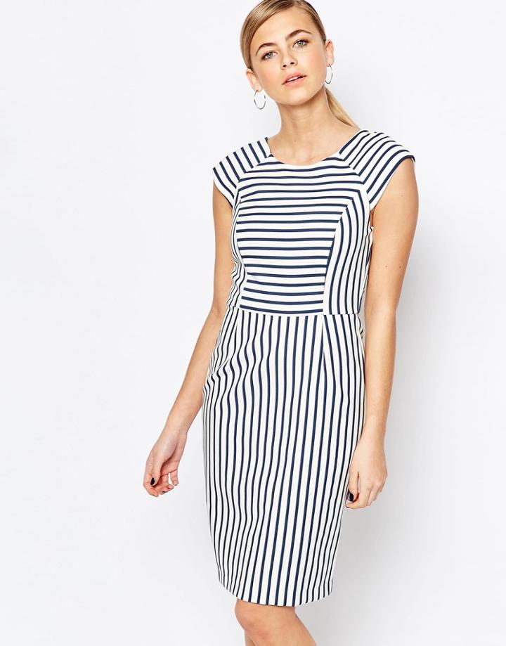 Oasis Stripe Tailored Pencil Dress