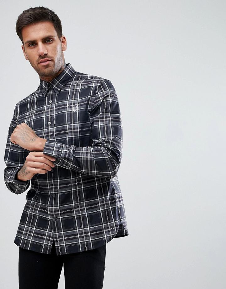 Fred Perry Plaid Shirt In Gray - Gray