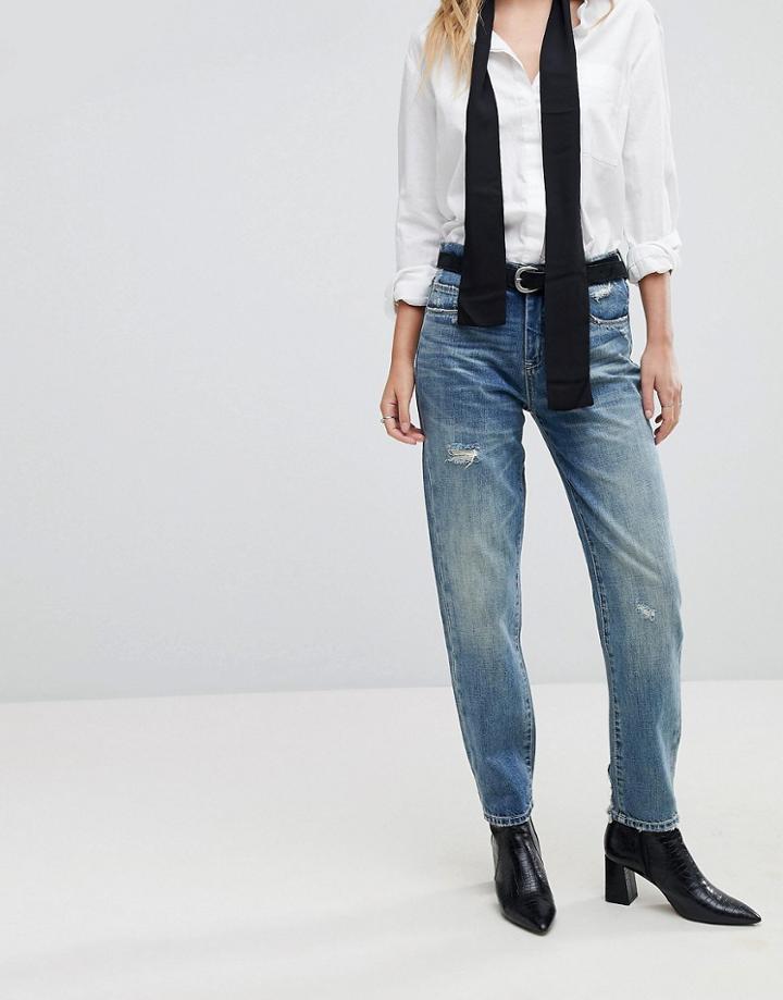 Blank Nyc Mom Jeans With Distressing - Blue