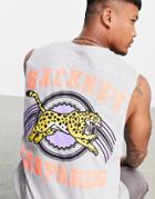 New Love Club Hackney Leopards Tank In Sport Gray-grey