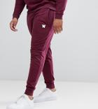 Good For Nothing Plus Skinny Joggers In Burgundy With Small Logo - Red