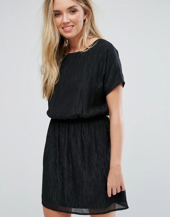 Qed London Metallic Dress - Black