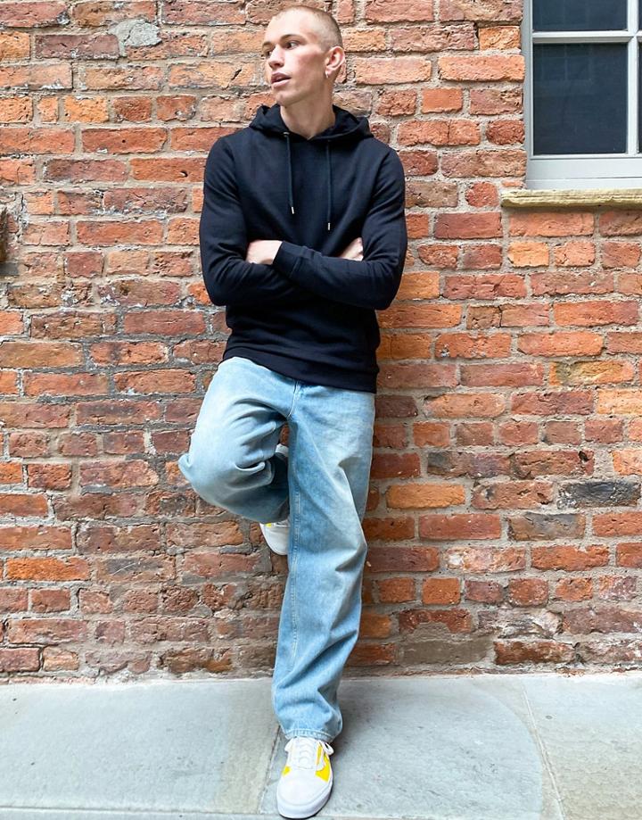Asos Design Longer Length Hoodie In Black