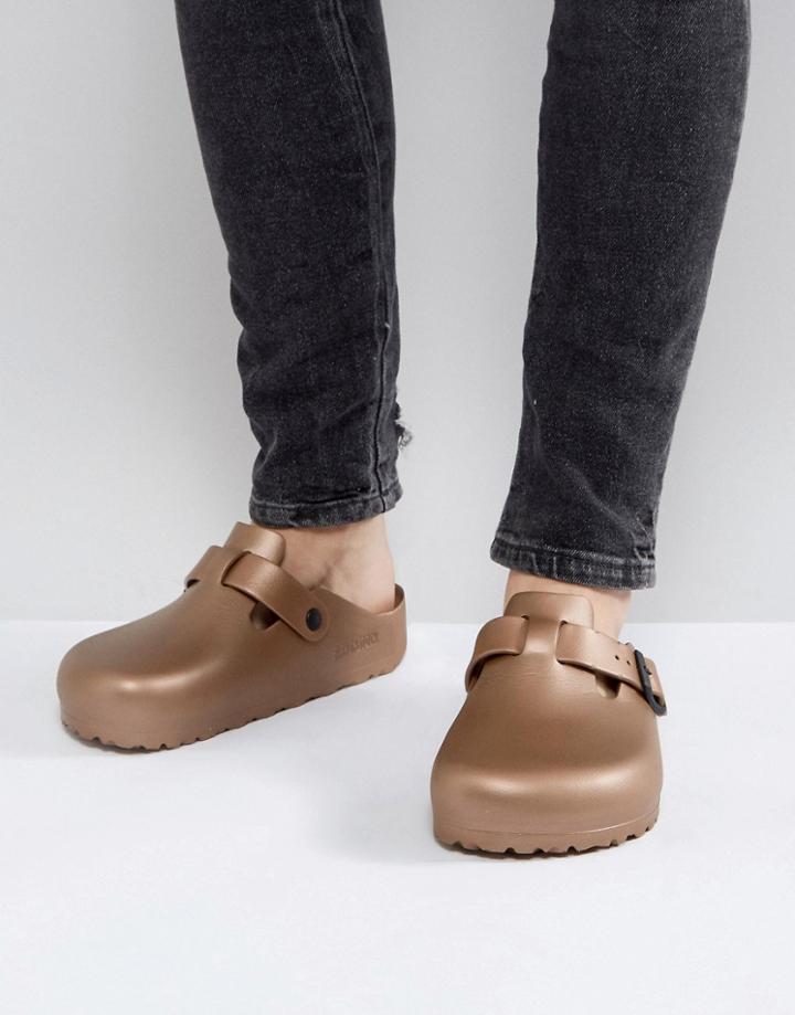 Birkenstock Boston Eva Metallic Mules In Copper - Copper