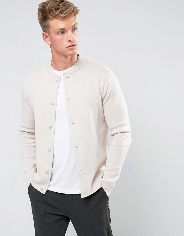 Jack & Jones Premium Knitted Bomber - Cream