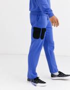 Aprex Supersoft Sweatpants In Blue With Pocket Detail