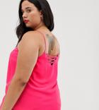 New Look Curve Cross Back Cami In Pink - Red