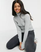 New Look Roll Neck Sweater In Gray