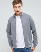 Farah Zip Up Sweatshirt In Regular Fit Gray - Gray