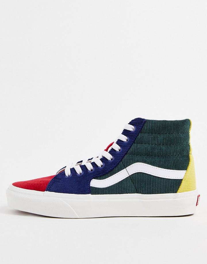 Vans Sk8-hi Mixed Corduroy Sneakers In Multi