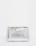 Asos Bridal Box Clutch Bag With Jewelled Clasp - Silver