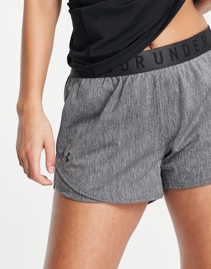 Under Armour Training Play Up 3.0 Twist Shorts In Gray Heather