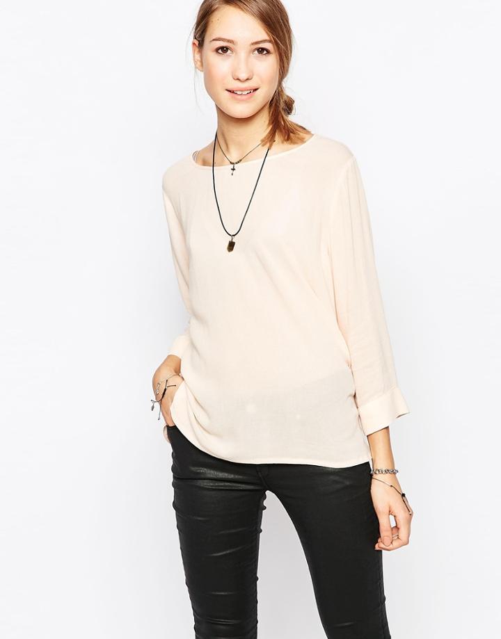 Ichi Long Sleeve Boxy Top - Spanish Vila