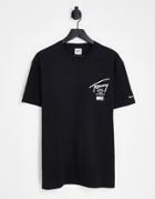 Tommy Jeans Recycled Cotton Modern Signature Back Print T-shirt In Black