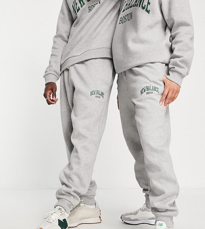 New Balance Unisex Collegiate Sweatpants In Gray