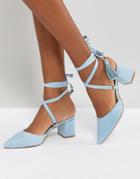 Raid Kiley Light Blue Mid Heeled Tassel Shoes - Blue