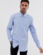 Hugo Elisha01 Tonal Logo Extra Slim Fit Shirt In Light Blue - Blue