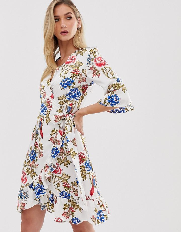 Unique 21 Floral Ruffle Wrap Dress - Multi