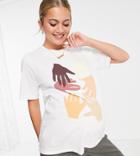 Pieces Maternity Hands Motif T-shirt In White