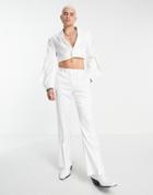 Asos Design Skinny Flare Suit Pants In White