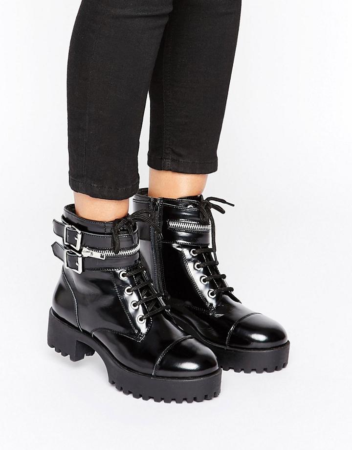 Park Lane Chunky Punk Boot - Black