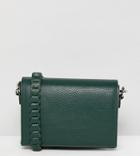 Street Level Minimal Cross Body With Whipstitch Strap In Forest Green - Green