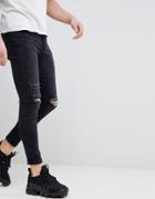 Good For Nothing Muscle Fit Jeans With Knee Rips In Black - Black