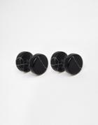 Asos Stone Look Plug Earrings In Black - Black