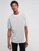 Adpt Jersey Sweat T-shirt With Contrast Collar - Light Gray Melange