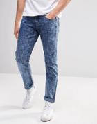 Native Youth Skinny Fit Wash Jeans - Blue