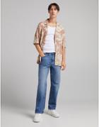 Bershka 90's Fit Loose Jean In Blue-blues