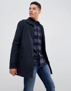 French Connection Lined Funnel Neck Trench-navy
