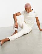 Adidas Yoga Sweatpants With Tonal Logo In Beige-white