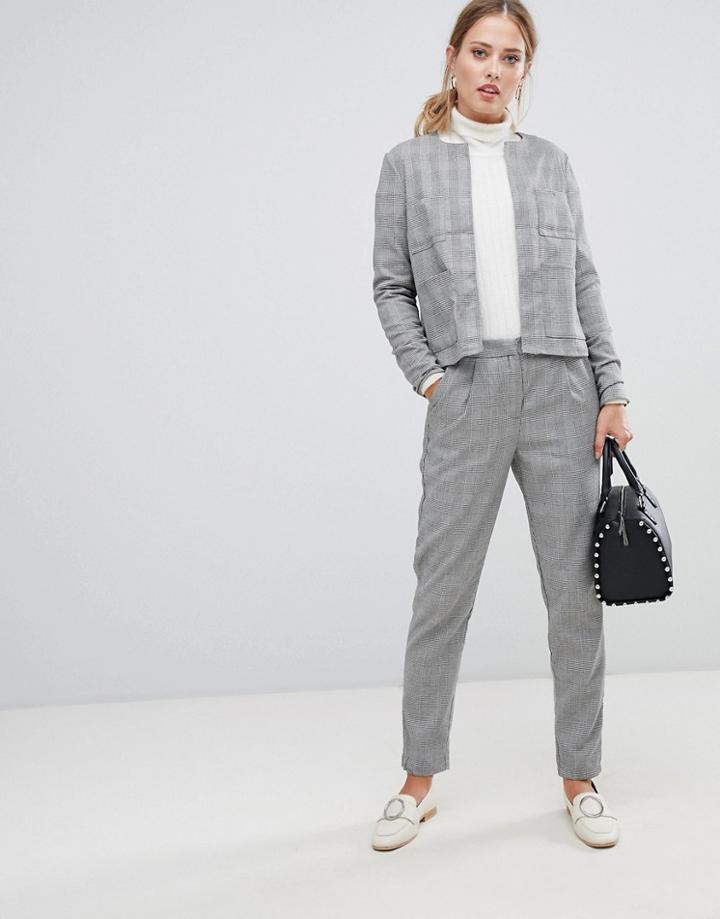 Y.a.s Jekky Check Tailored Pants-gray