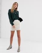 Only Faux Suede Mini Skirt-stone