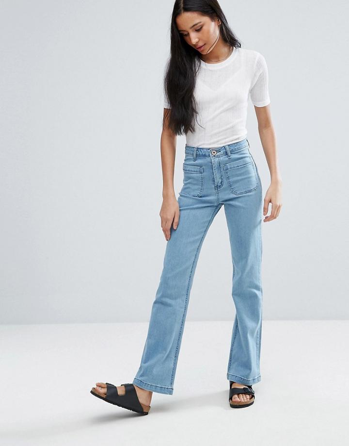 Brave Soul Paige Wide Leg Jeans - Blue