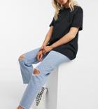 Asos Design Maternity Relaxed T-shirt With Roll Sleeve In Black